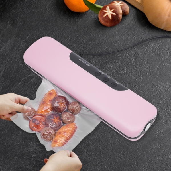 Machine à sceller sous vide 100 W, trois méthodes de scellage, 10 sacs scellables gratuits - rose