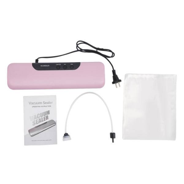 Machine à sceller sous vide 100 W, trois méthodes de scellage, 10 sacs scellables gratuits - rose Machine à sceller sous vide 100 W, trois méthodes de scellage, 10 sacs scellables gratuits - rose