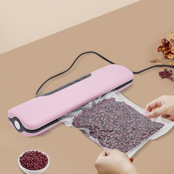 Machine à sceller sous vide 100 W, trois méthodes de scellage, 10 sacs scellables gratuits - rose