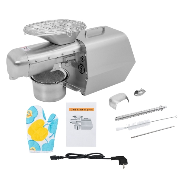Broyeur électrique en acier inoxydable 1800W, Double pression chaude et froide, adapté aux graines d'arachide et de tournesol