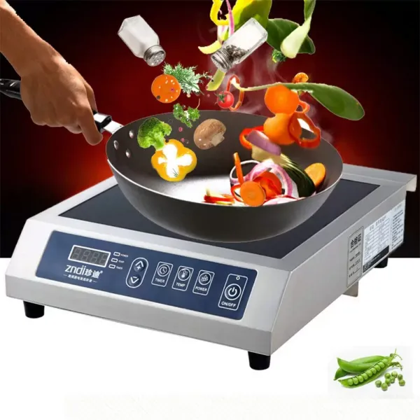 Cuiseur à induction électrique 3,5 kW - 11 vitesses - Commande tactile numérique - 443 x 355 x 110 mm - acier inoxydable
