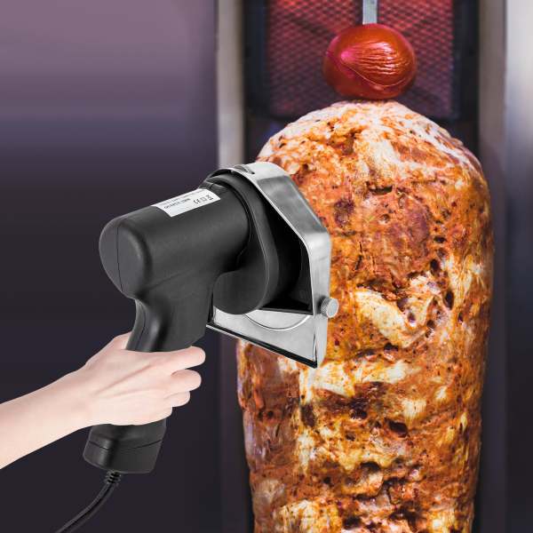 Trancheuse à viande électrique 120W, contient 1 lame de diamétre 12 cm ,epaisseur de coupe de 0 à 10 mm