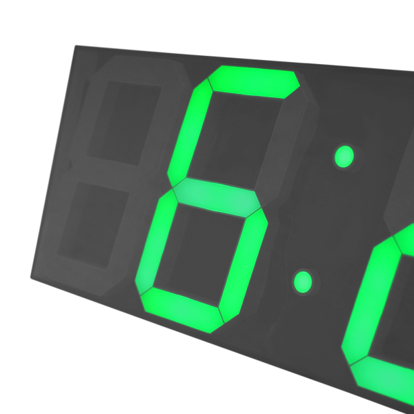 Horloge numérique LED, horloge murale LED, horloge numérique LED avec télécommande pour salons, bureaux - Police verte