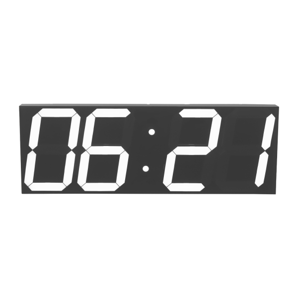 Horloge numérique LED, horloge murale LED, horloge numérique LED avec télécommande pour salons, bureaux - Police blanche