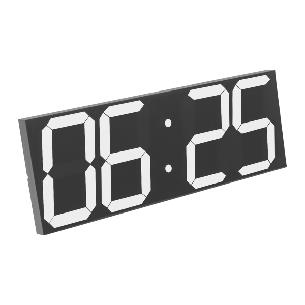 Horloge numérique LED, horloge murale LED, horloge numérique LED avec télécommande pour salons, bureaux - Police blanche