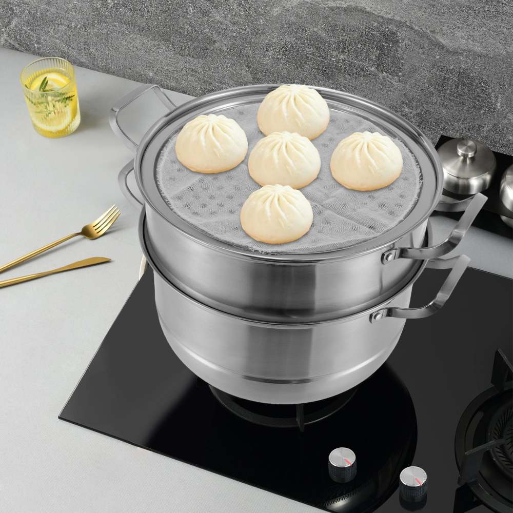 Marmite à induction, Set de cuisson vapeur, Marmite à soupe multicouche en acier inoxydable (30cm)