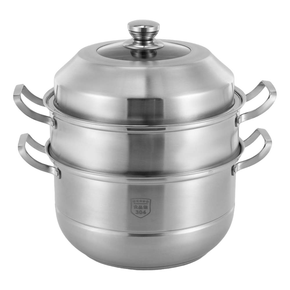 Marmite à induction, Set de cuisson vapeur, Marmite à soupe multicouche en acier inoxydable (30cm)