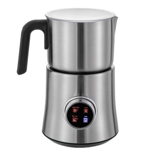 Mousseur à lait électrique, 900 ml, mousseur à lait 4 + 1 Milk Frother en acier inoxydable pour mousse de lait, café au lait