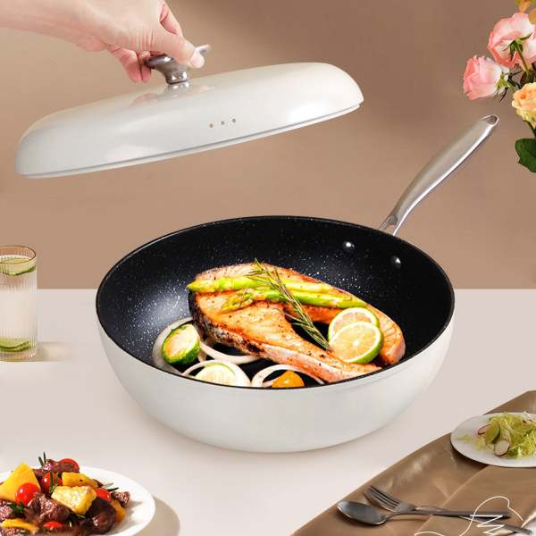 Poêle à frire antiadhésive, poêle à frire avec couvercle, poêle de cuisson