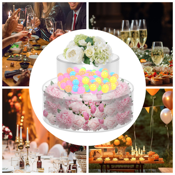 2-teiliges Kuchentablett aus Acryl, runde Kuchenständer, verwendet für Hochzeiten, Geburtstage, Geschäftsveranstaltungen, Hotels, Feiertagsveranstaltungen, 2 Stück