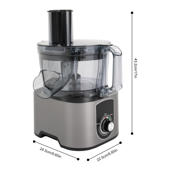 Coupe-fruits électrique 3 en 1, 600 W, robot culinaire universel, capacité de 7 L, 600 W, gris