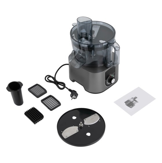 Coupe-fruits électrique 3 en 1, 600 W, robot culinaire universel, capacité de 7 L, 600 W, gris