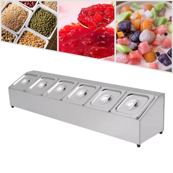 Lot de 6 boîtes à épices en acier inoxydable