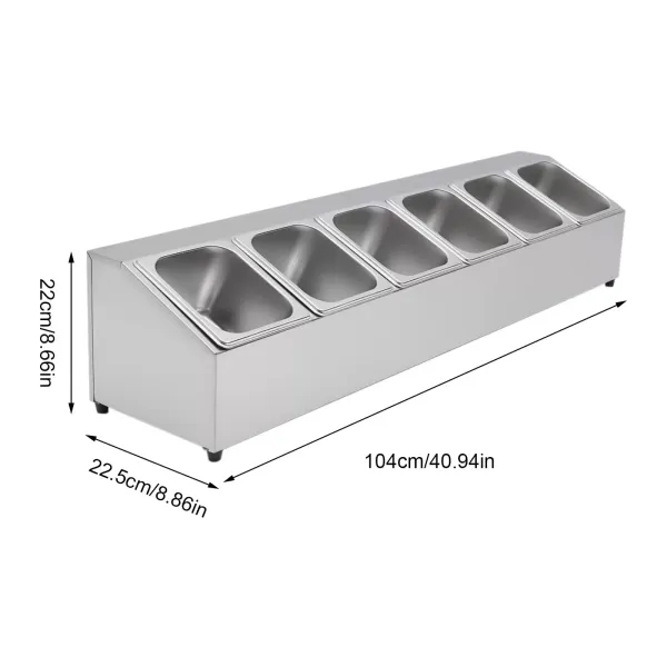Lot de 6 boîtes à épices en acier inoxydable