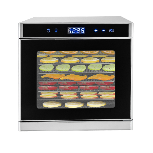 Déshydrateur automatique en acier inoxydable (35-75 °C) 700 W, 8 niveaux, avec minuterie 24 heures