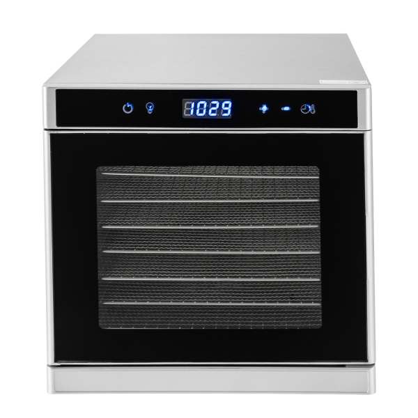 Déshydrateur automatique en acier inoxydable (35-75 °C) 700 W, 8 niveaux, avec minuterie 24 heures Déshydrateur automatique en acier inoxydable (35-75 °C) 700 W, 8 niveaux, avec minuterie 24 heures