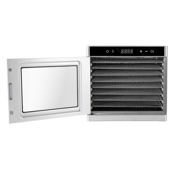 Déshydrateur automatique en acier inoxydable (35-75 °C) 700 W, 8 niveaux, avec minuterie 24 heures