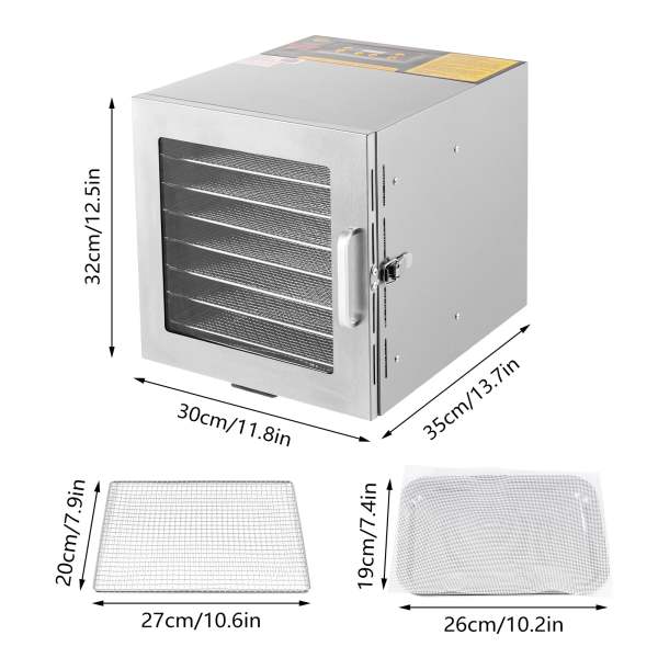 Déshydrateur alimentaire en acier inoxydable pour température alimentaire réglable Déshydrateur alimentaire en acier inoxydable pour température alimentaire réglable