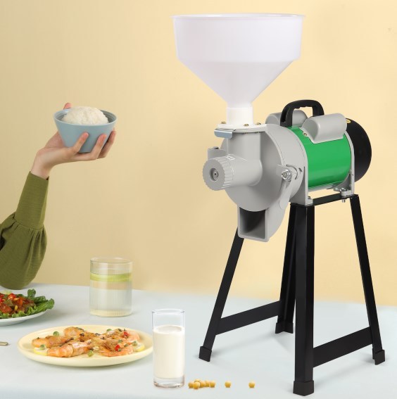 Moulin à grains 220V, électrique 2800 tr/min, utilisé pour le soja et le riz, couleur verte