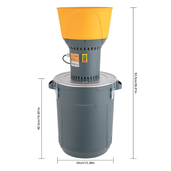Broyeur électrique 1300 W avec seau de 50 L et 5 trous de tamis, adapté à la fabrication d'aliments Broyeur électrique 1300 W avec seau de 50 L et 5 trous de tamis, adapté à la fabrication d'aliments