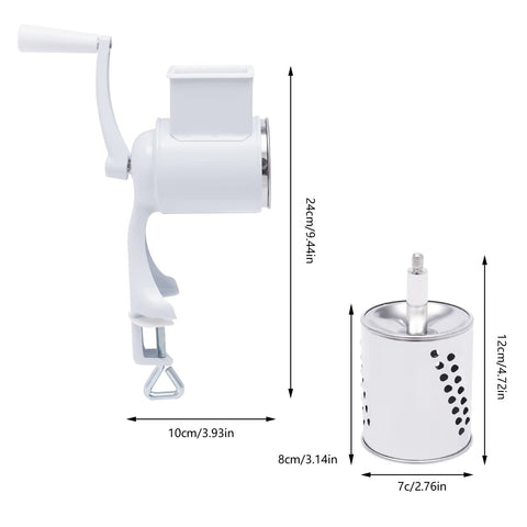 Râpe à tambour manuelle en acier inoxydable avec 5 lames