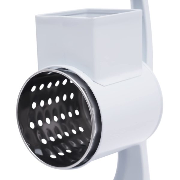 Râpe à tambour manuelle en acier inoxydable avec 5 lames en acier inoxydable pour fromage, légumes, pommes de terre
