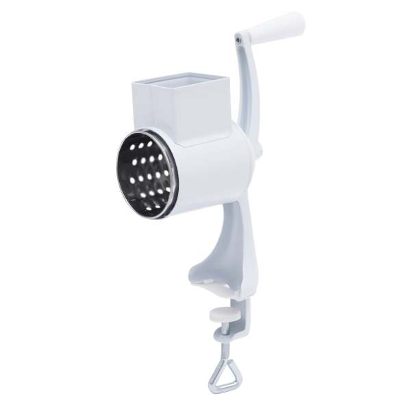Râpe à tambour manuelle en acier inoxydable avec 5 lames en acier inoxydable pour fromage, légumes, pommes de terre