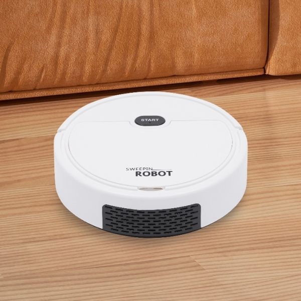 Robot de balayage 220 V, aspirateur robot 3 en 1, adapté aux sols durs, tapis, poils d'animaux, blanc