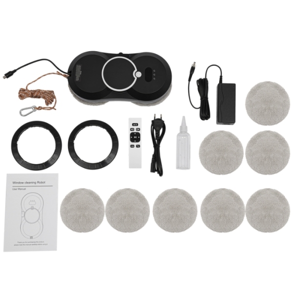 Machine de nettoyage de vitres noire 200-240V, machine de nettoyage de vitres (batterie au lithium incluse)