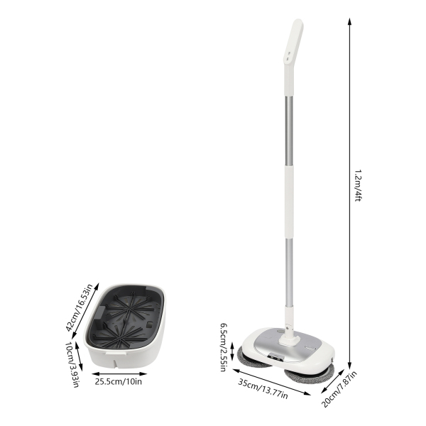 CNCEST Vadrouille électrique avec seau de nettoyage Vadrouille électrique sans fil pour le nettoyage des sols Vadrouille sans fil Argent CNCEST Vadrouille électrique avec seau de nettoyage Vadrouille électrique sans fil pour le nettoyage des sols Vadrouille sans fil Argent