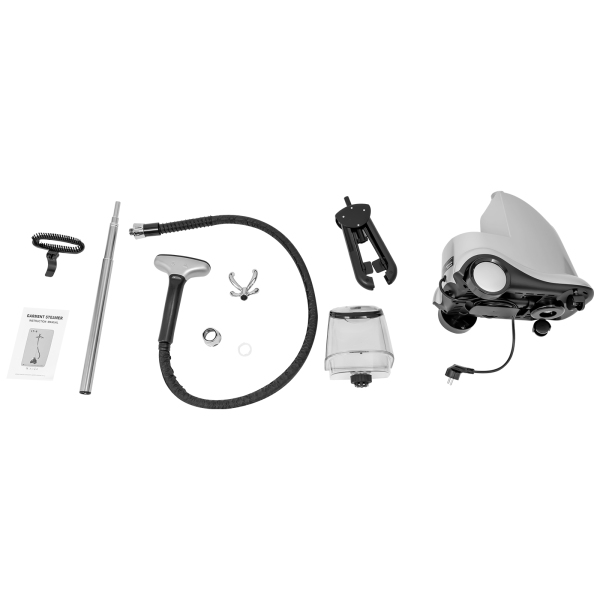 Défroisseur à vapeur sur pied avec roulettes, Trois vitesses, Hauteur réglable, 2200 W, Température de vapeur : 99℃, Argent