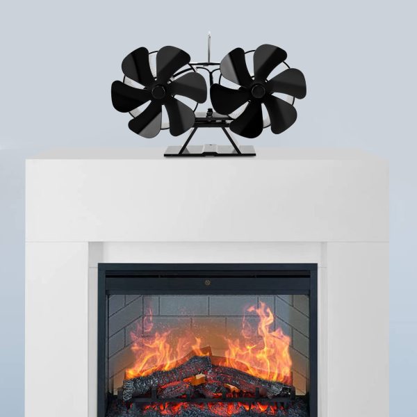 Ventilateur de Cheminée, 12 Pales, Ventilateur de Poêle, Ventilateur Sans électricité, Ventilateur Thermique