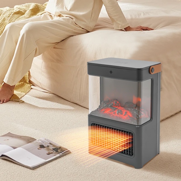 Cheminée de simulation 3D, chauffage, chauffage, avec télécommande, pour pièce, chambre à coucher (noir) Cheminée de simulation 3D, chauffage, chauffage, avec télécommande, pour pièce, chambre à coucher (noir)