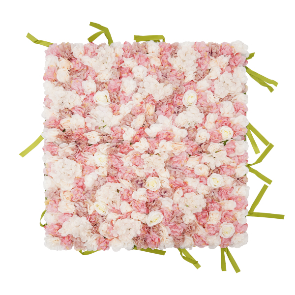 Panneaux muraux de fleurs artificielles en soie, fond de mur de fleurs artificielles, vert, blanc et rose, rose, dahlia et hortensias Panneaux muraux de fleurs artificielles en soie, fond de mur de fleurs artificielles, vert, blanc et rose, rose, dahlia et hortensias