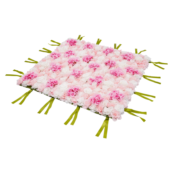 Panneaux muraux de fleurs artificielles en soie, fond de mur de fleurs artificielles, vert, blanc et rose, Dahlia et rose