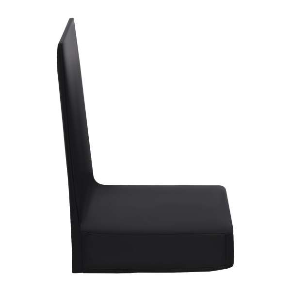 Lot de 6 housses de chaise - En cuir synthétique - Extensible - Amovibles - imperméables, résistantes à l'huile et aux taches (noir)