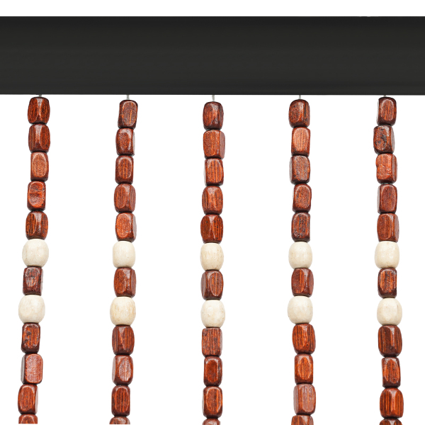 Rideau de porte en perles de bois naturel 90 x 175 cm, perles de porte, rideaux décoratifs pour porte d'entrée, perles de rideau de porte beiges et marron