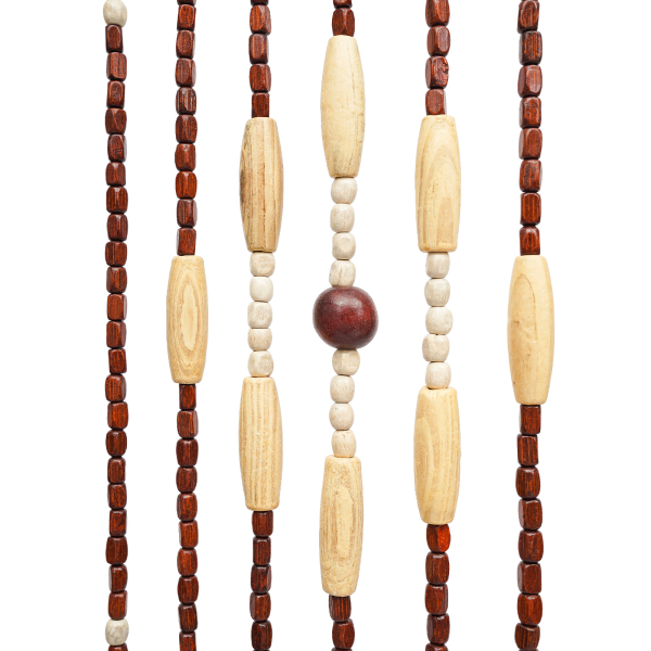 Rideau de porte en perles de bois naturel 90 x 175 cm, perles de porte, rideaux décoratifs pour porte d'entrée, perles de rideau de porte beiges et marron