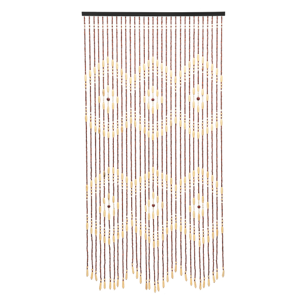 Rideau de porte en perles de bois naturel 90 x 175 cm, perles de porte, rideaux décoratifs pour porte d'entrée, perles de rideau de porte beiges et marron