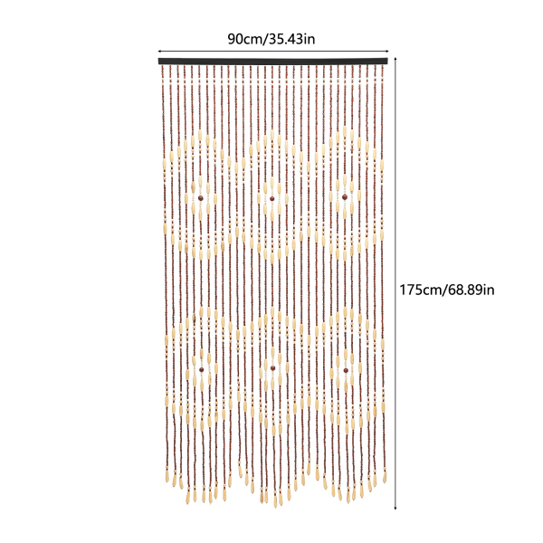 Rideau de porte en perles de bois naturel 90 x 175 cm, perles de porte, rideaux décoratifs pour porte d'entrée, perles de rideau de porte beiges et marron Rideau de porte en perles de bois naturel 90 x 175 cm, perles de porte, rideaux décoratifs pour porte d'entrée, perles de rideau de porte beiges et marron