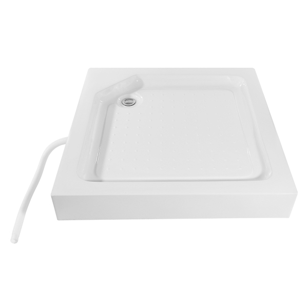 Base de douche carrée en acrylique 35,4 x 35,4 x 5,5 pouces - Capacité de charge élevée - Durable - Pour maisons et hôtels