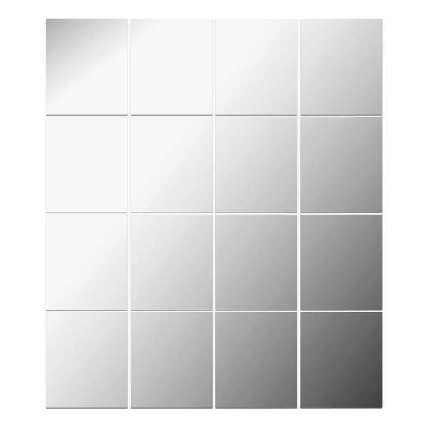 Carreaux de miroir de salle de sport à domicile, miroir sans cadre en verre de 14 '' x 12 '' (16 pièces), grand miroir mural Carreaux de miroir de salle de sport à domicile, miroir sans cadre en verre de 14 '' x 12 '' (16 pièces), grand miroir mural