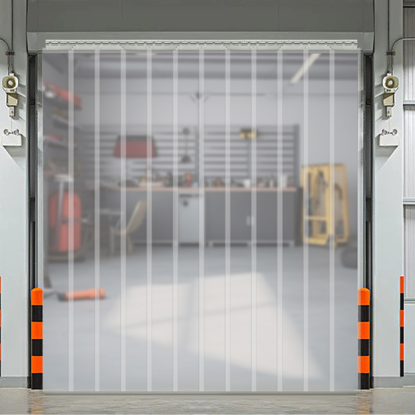 210 x 180 cm Kit de rideau de porte en plastique à 12 bandes, rideau de porte de congélateur en PVC, rideau de porte pour entrepôt, garage, industrie