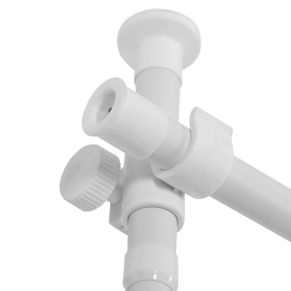 Support de séparation de rideau double, séparateur de pièce extensible, support de rideau vertical - poteau blanc