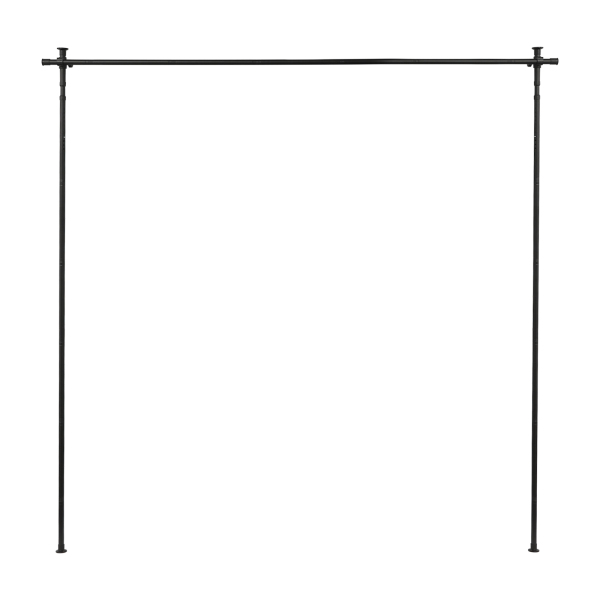 Support de séparation de rideau double, séparateur de pièce extensible, support de rideau vertical - poteau noir