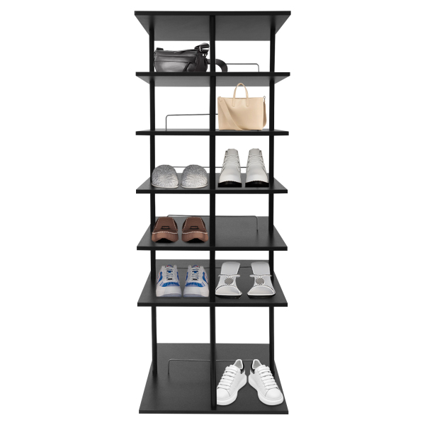 Étagère à chaussures rotative à 6 niveaux - Noir