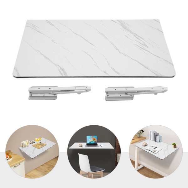 Table pliante murale  90x50cm  Bureau mural pliant blanc