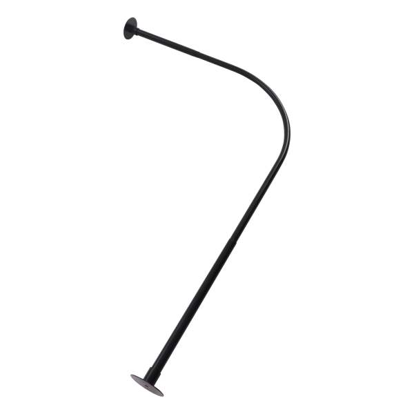 Barre de rideau de douche en forme de L - Sans perçage - Barre de douche d'angle Avec 24 anneaux de rideau de douche - Pour vestiaire, salle de bain