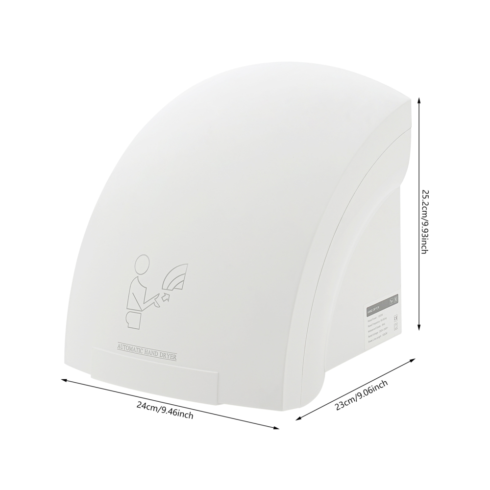 Sèche-mains électrique, sèche-mains compact à air comprimé, sèche-mains automatique - Blanc