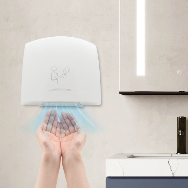 Sèche-mains électrique, sèche-mains compact à air comprimé, sèche-mains automatique - Blanc